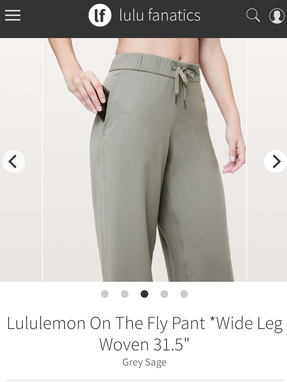 lululemon athletica Wide-Leg On The Fly Pants — Grey Sage